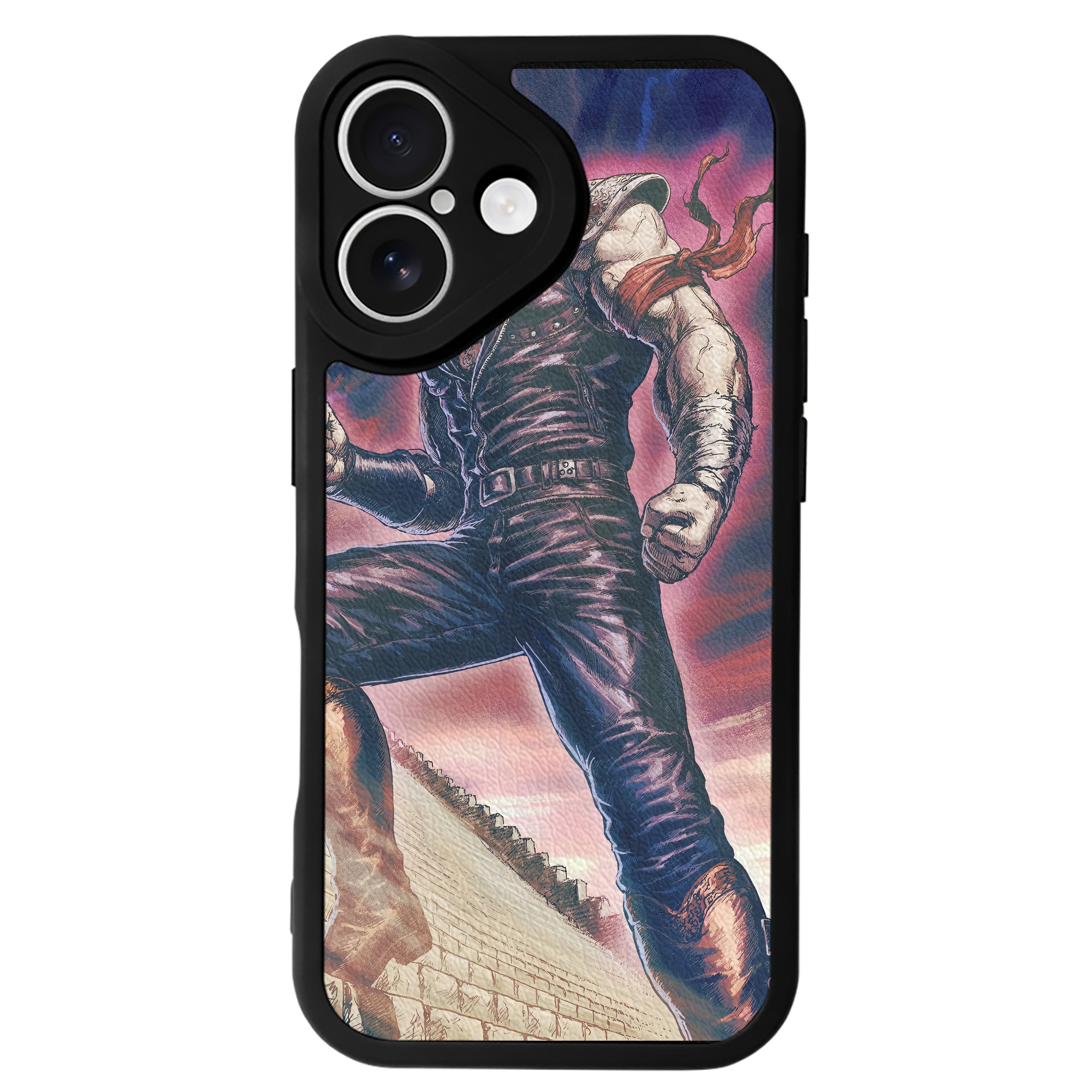（画像用） 北斗の拳 Fist of the North Star 【iPhone 16シリーズ対応】シリコンスマホケース（レザー調） 材質：シリコン